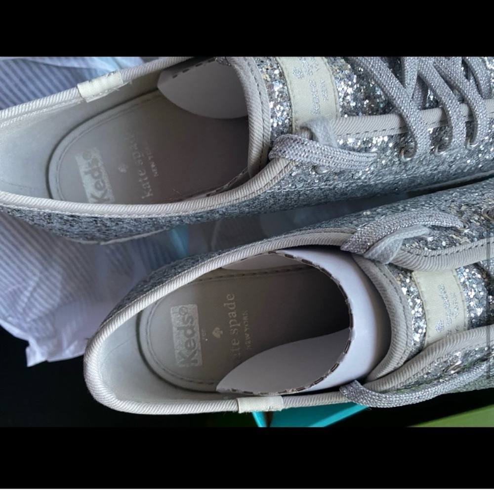 kate spade Keds Silver Glitter Kicks - Picture 6 of 12